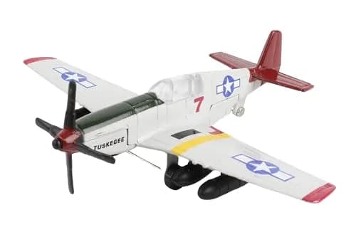 Runway24 P51 Tuskegee Airmen Vehicle | Die-Cast Model with Rubber Runway (4in x 4.625in x 1in) thumbnail 4