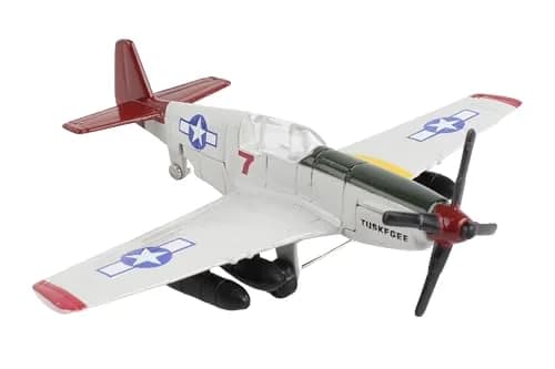 Runway24 P51 Tuskegee Airmen Vehicle | Die-Cast Model with Rubber Runway (4in x 4.625in x 1in) thumbnail 2