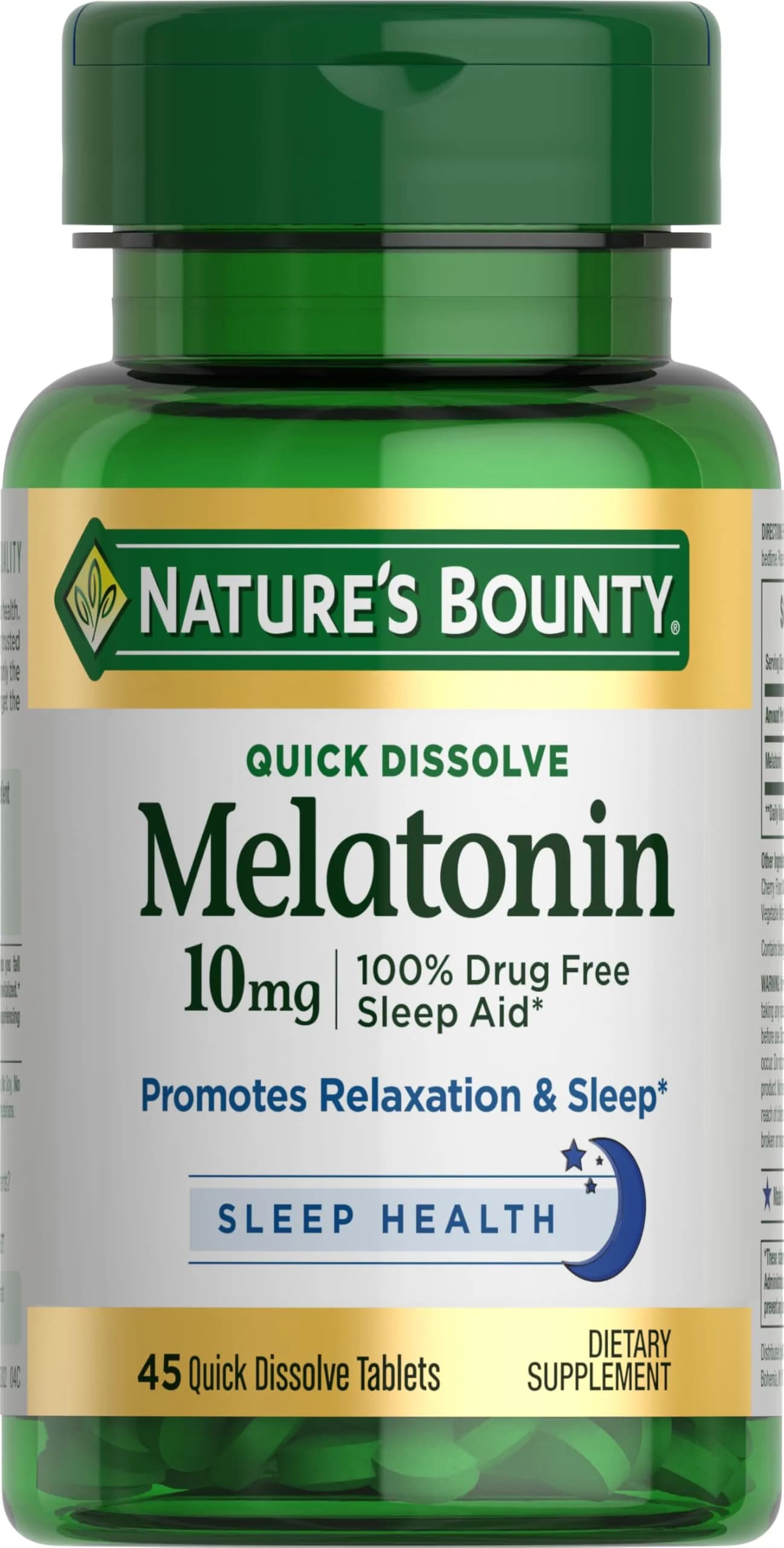Nature's Bounty Melatonin 10mg Quick Dissolve Tablets | Vegetarian Sleep Aid — Multi