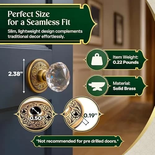 Renovators Supply Victorian Knob Rosettes Antique Brass 2-7/16 in. | Elegant Brass Door Decor for Passage Use thumbnail 4