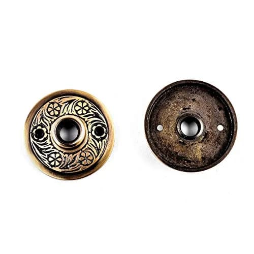 Renovators Supply Victorian Knob Rosettes Antique Brass 2-7/16 in. | Elegant Brass Door Decor for Passage Use thumbnail 9