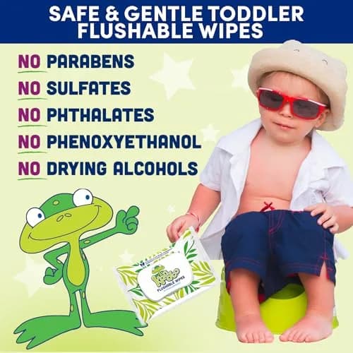 Kandoo Flushable Baby Wipes for Sensitive Skin, Unscented, Hypoallergenic Potty Training Cleansing Cloths, 576 Count (12 Packs of 48) | Plant-Based & USDA Certified Biobased thumbnail 2