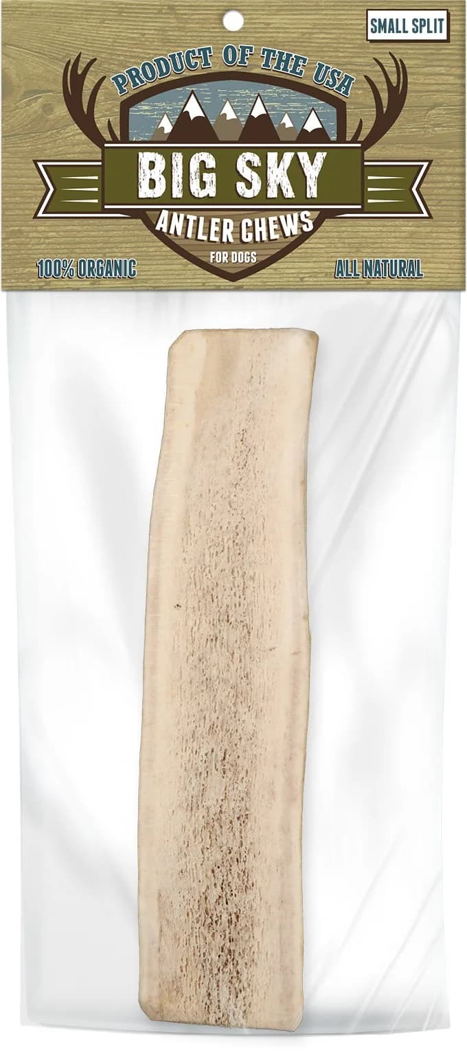 Big Sky Dog Antler Chew Split Small 4 Ounce | Natural, Long-Lasting Chew for Small Dogs — 4 Ounce