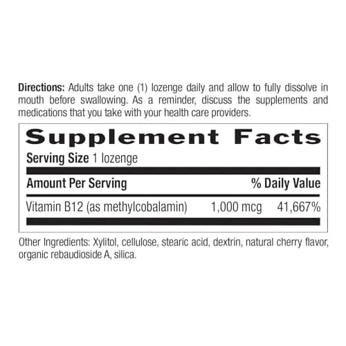 Country Life Methyl B12 1000 mcg Cherry Flavor | Supports Energy & Stamina (70-120 chars) thumbnail 6