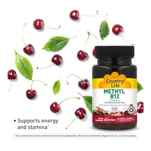 Country Life Methyl B12 1000 mcg Cherry Flavor | Supports Energy & Stamina (70-120 chars) thumbnail 4