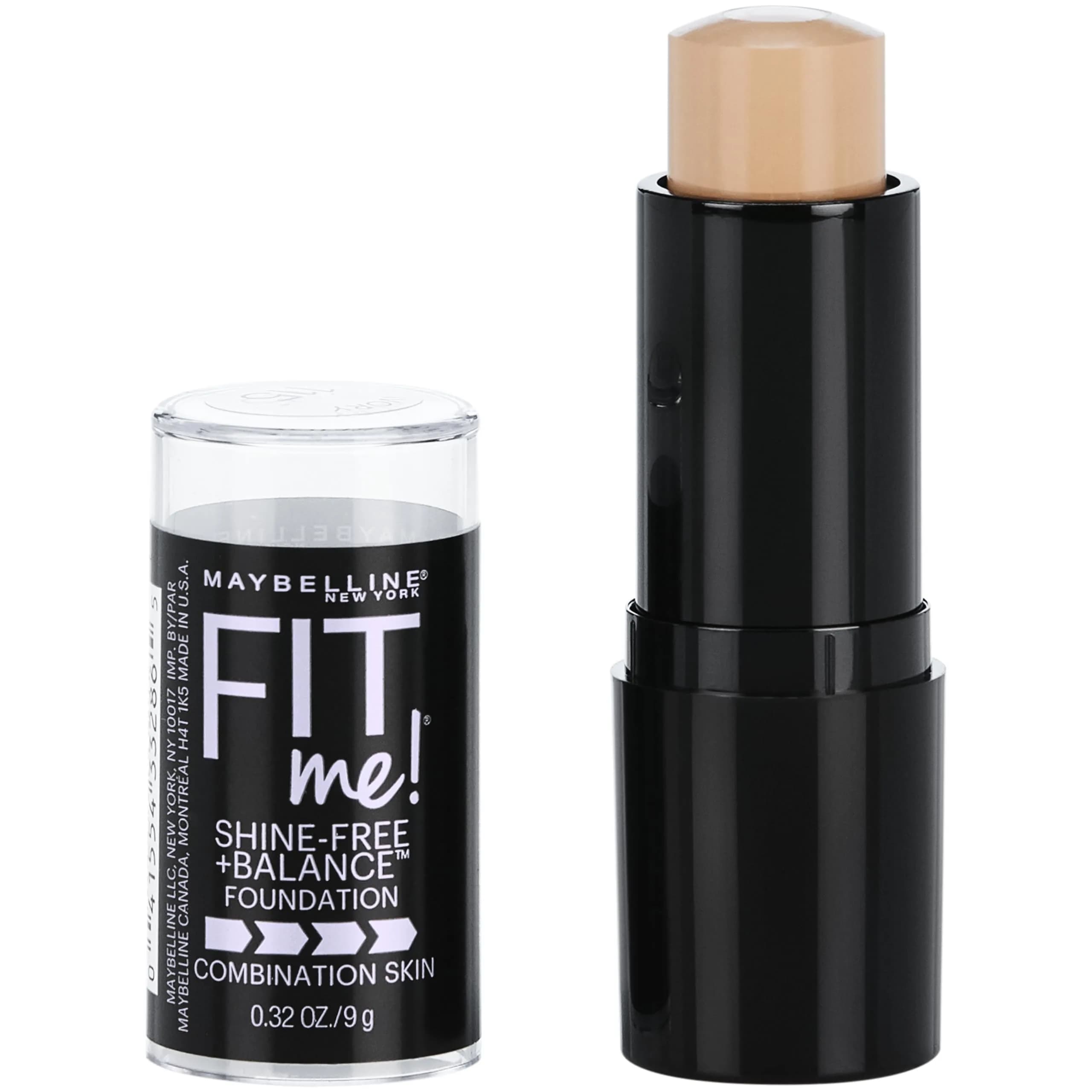 Maybelline Fit Me Shine-Free + Balance Foundation Stick Toffee 0.32 oz (9g) | Matte Coverage For Oily Skin — 115 IVORY / 0.32 Ounce