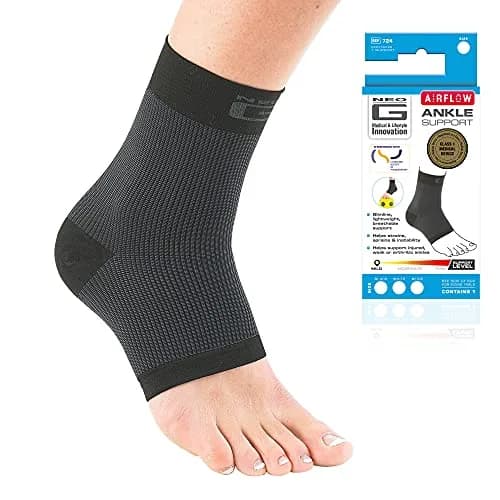 Neo-G Airflow Ankle Compression Sleeve | Support for Weak Ankles & Tendonitis, Breathable, Lightweight, Black, L thumbnail 1