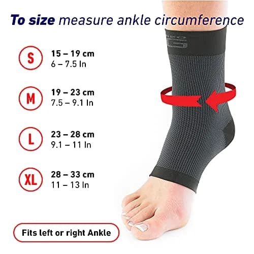Neo-G Airflow Ankle Compression Sleeve | Support for Weak Ankles & Tendonitis, Breathable, Lightweight, Black, L thumbnail 6