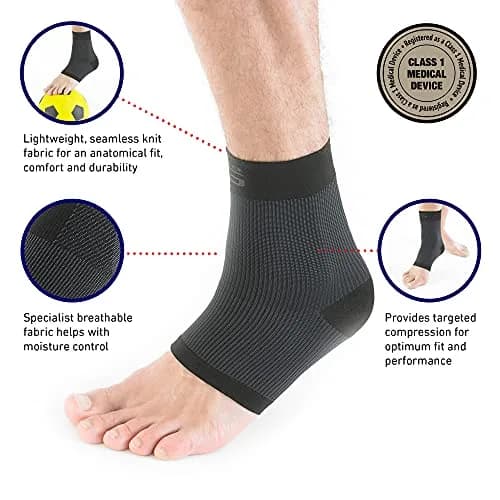 Neo-G Airflow Ankle Compression Sleeve | Support for Weak Ankles & Tendonitis, Breathable, Lightweight, Black, L thumbnail 2