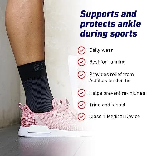 Neo-G Airflow Ankle Compression Sleeve | Support for Weak Ankles & Tendonitis, Breathable, Lightweight, Black, L thumbnail 3
