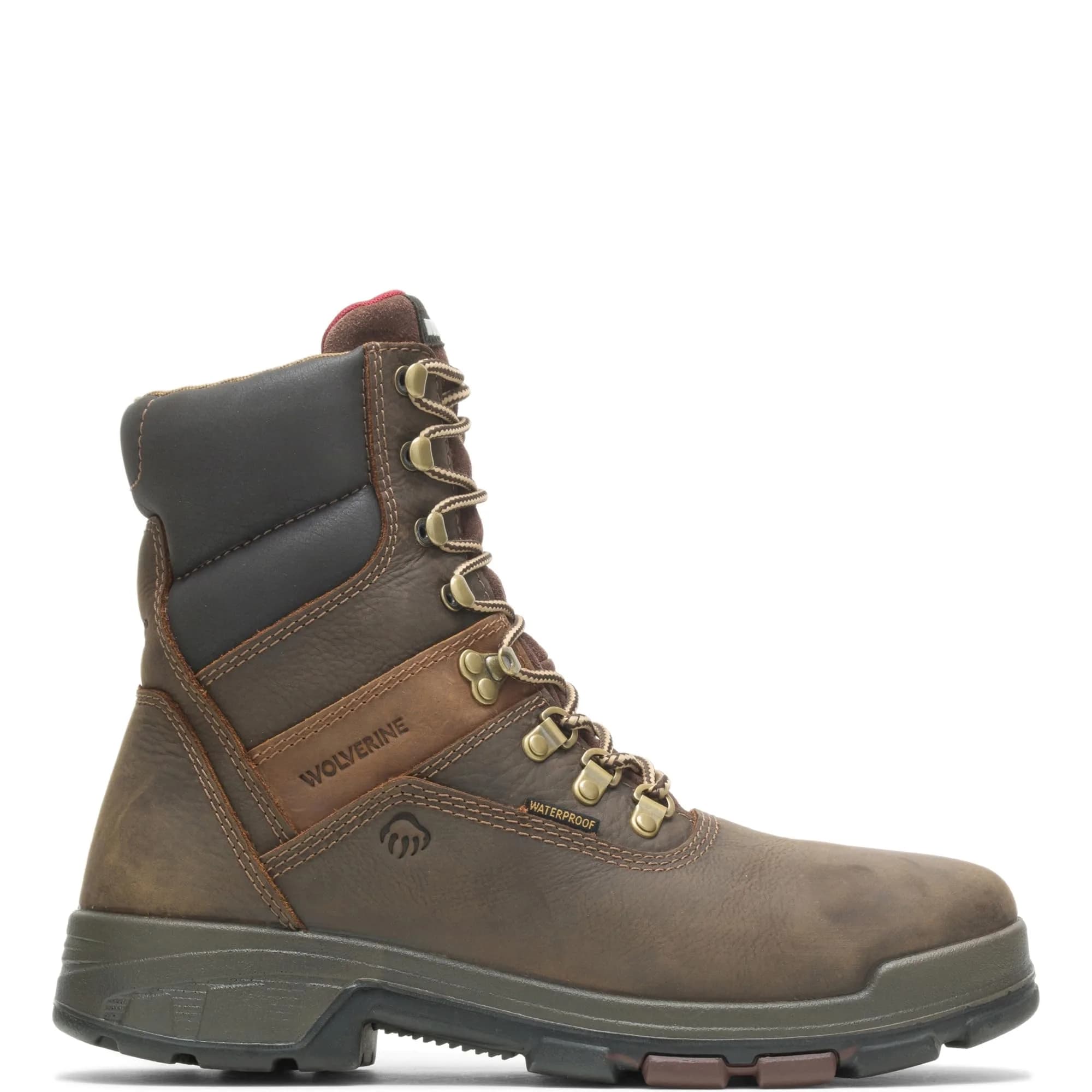 Wolverine Men's Cabor Waterproof 8" Work Boot, Dark Brown, 7.5 XW US | Composite Toe, Waterproof Leather - main product image