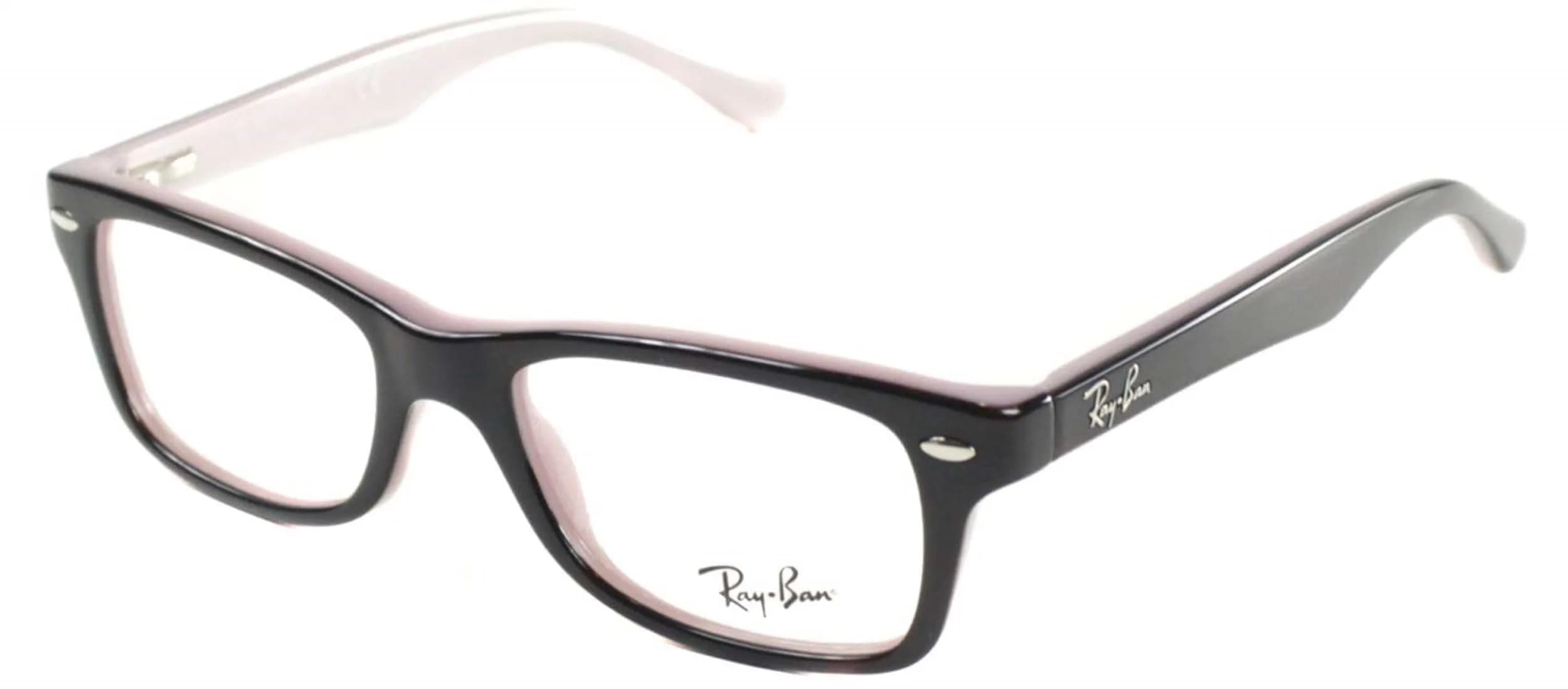 Ray-Ban Junior Kids' RY1531 Square Prescription Eyeglass Frames, 48 mm | Classic Havana Pink Style — Havana on Opal Pink/Demo Lens