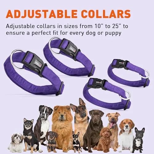 Dogline Pet Collar 3/4-Inch Wide Purple | Soft Microfiber, Reinforced Nylon, Machine Washable thumbnail 4