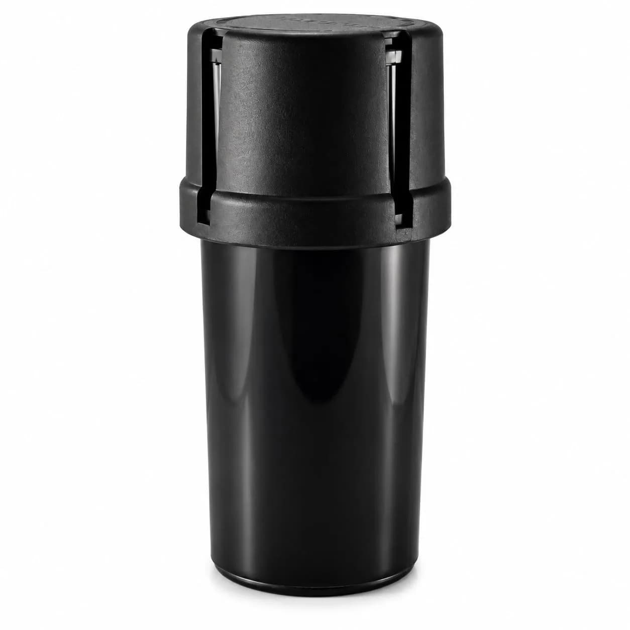 Medtainer Black Storage Container with Built-In Grinder | 4.5cm (1.6") x 9cm (3.6") — Black
