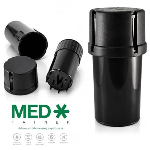 Medtainer Black Storage Container with Built-In Grinder | 4.5cm (1.6") x 9cm (3.6") thumbnail 5