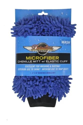 Detailer's Preference Double-Sided Chenille Microfiber Wash Mitt | Scratch-Free, Absorbent, Reusable, Blue thumbnail 2