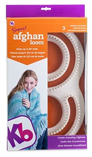 Authentic Knitting Board Afghan Knitting Loom for Blankets, S-Shaped 198-Peg Loom | Knit Blankets Up to 60" Wide thumbnail 1