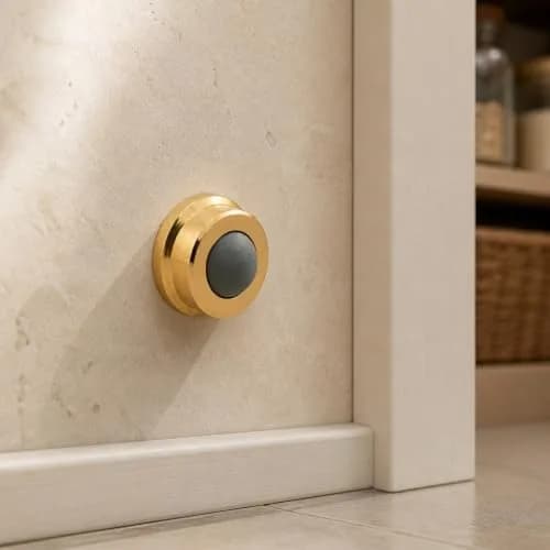 Prime-Line J 4570 Wall Stop Brass 1 In. | Protects Walls & Doors (70-120 chars) thumbnail 4