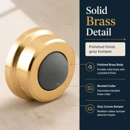 Prime-Line J 4570 Wall Stop Brass 1 In. | Protects Walls & Doors (70-120 chars) thumbnail 2