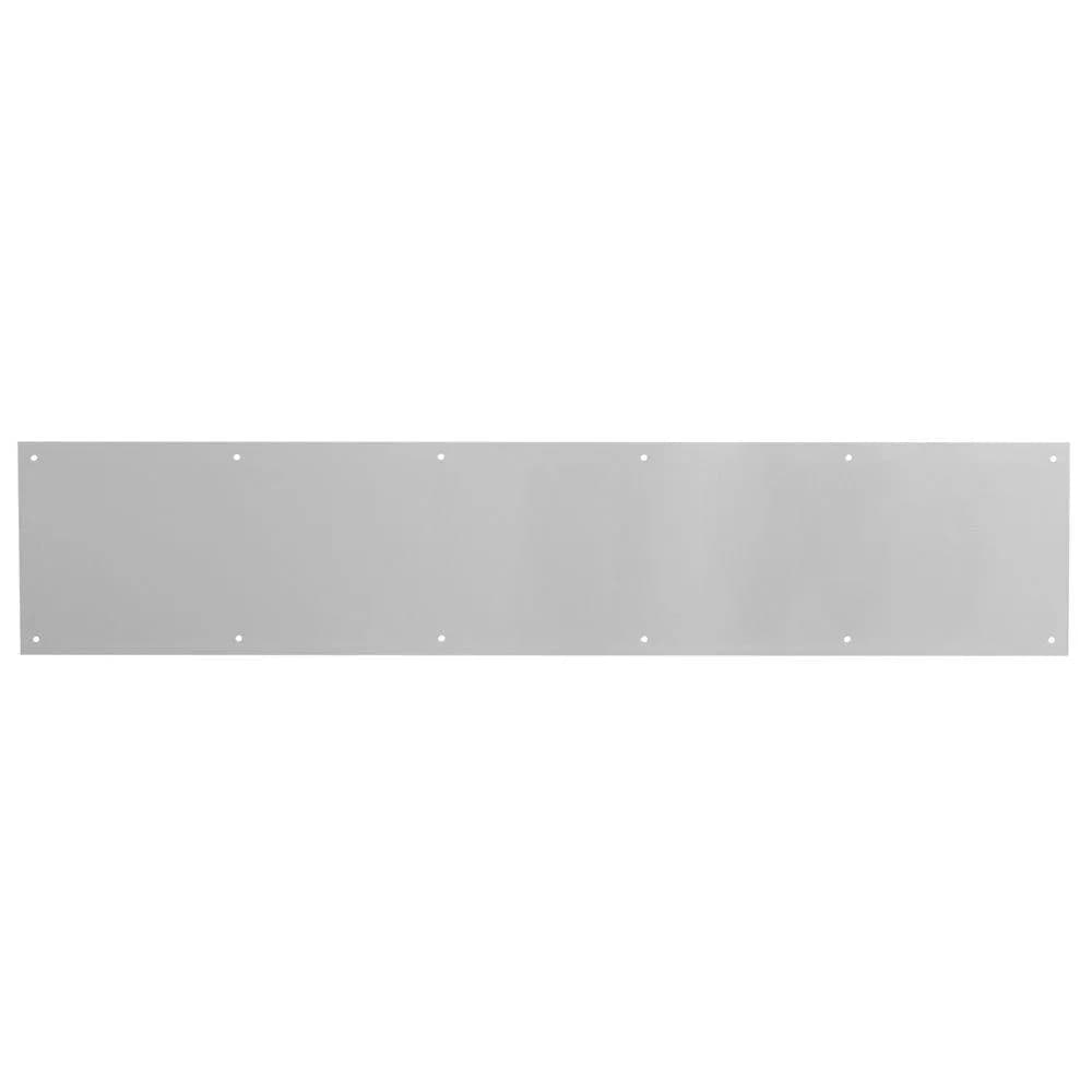 Prime-Line J 4702 6 in. x 34 in. Aluminum Satin Finish Door Kick Plate | Full Door Coverage, Rust-Resistant (70-120 chars) — satin aluminum