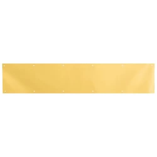 Prime-Line J 4703 6 in. x 34 in. Aluminum Door Kick Plate | Polished Brass Finish, Pre-Punched Mounting Holes thumbnail 1