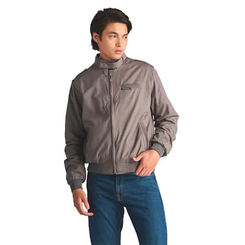 Members Only Classic Iconic Racer Slim Fit Windbreaker Jacket (Grey, Medium) | Water-Resistant Year-Round thumbnail 3