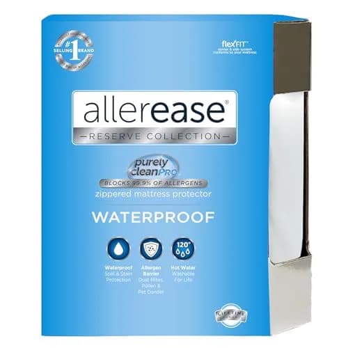 AllerEase Waterproof Mattress Protector King | Allergy & Spill Defense, Machine Washable thumbnail 1