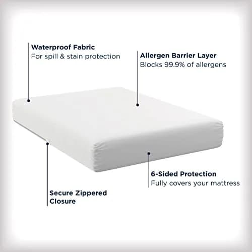 Aller-Ease Waterproof Mattress Protector Queen Size 80"x60"x12" | Allergy Barrier & Stain Protection thumbnail 3