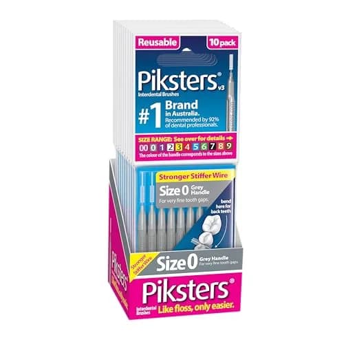 Piksters Interdental Brush Size 0 Grey 100 Pack | ISO 1 for Very Tight Gaps thumbnail 8