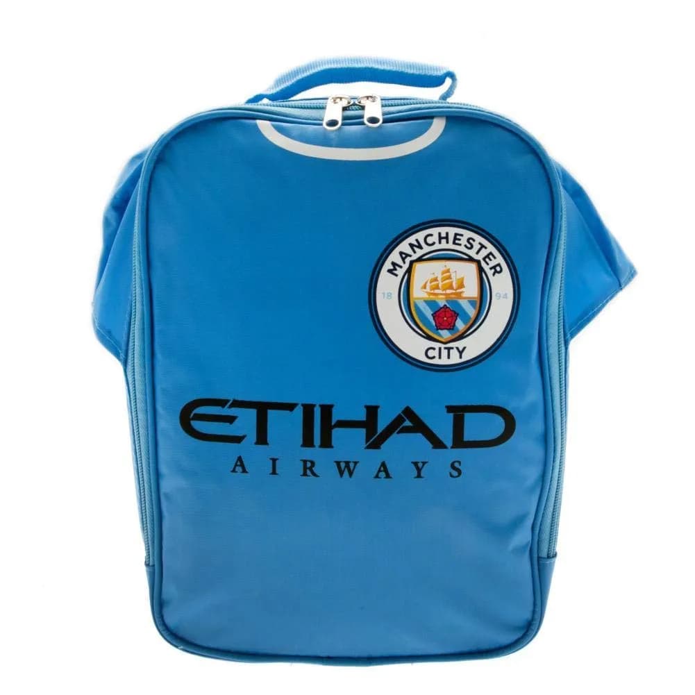 Manchester City FC Official Licensed Club Shirt Design Lunch Bag 5L (29cm x 24cm x 7cm) | Blue Zippered Compartment - main product image