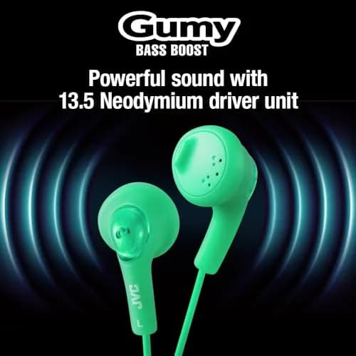 JVC Gumy Ear Bud Headphones Pink | Wired In-Ear with Bass Boost & Tangle-Free Cord (1.0m) thumbnail 4