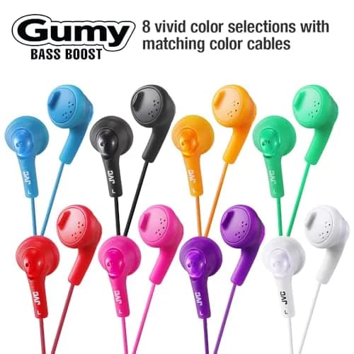JVC Gumy Ear Bud Headphones Pink | Wired In-Ear with Bass Boost & Tangle-Free Cord (1.0m) thumbnail 2