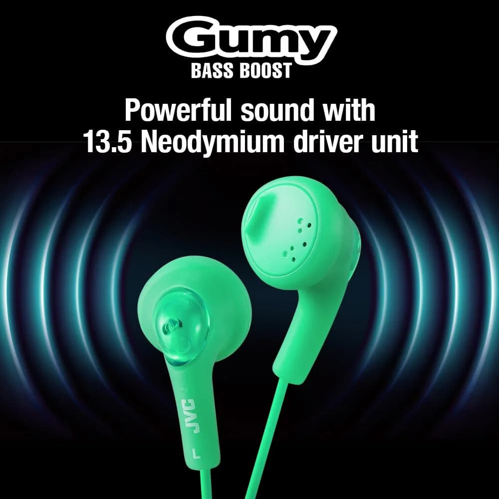 JVC Gumy Ear Bud Headphones Pink | Wired In-Ear with Bass Boost & Tangle-Free Cord (1.0m) - view 4