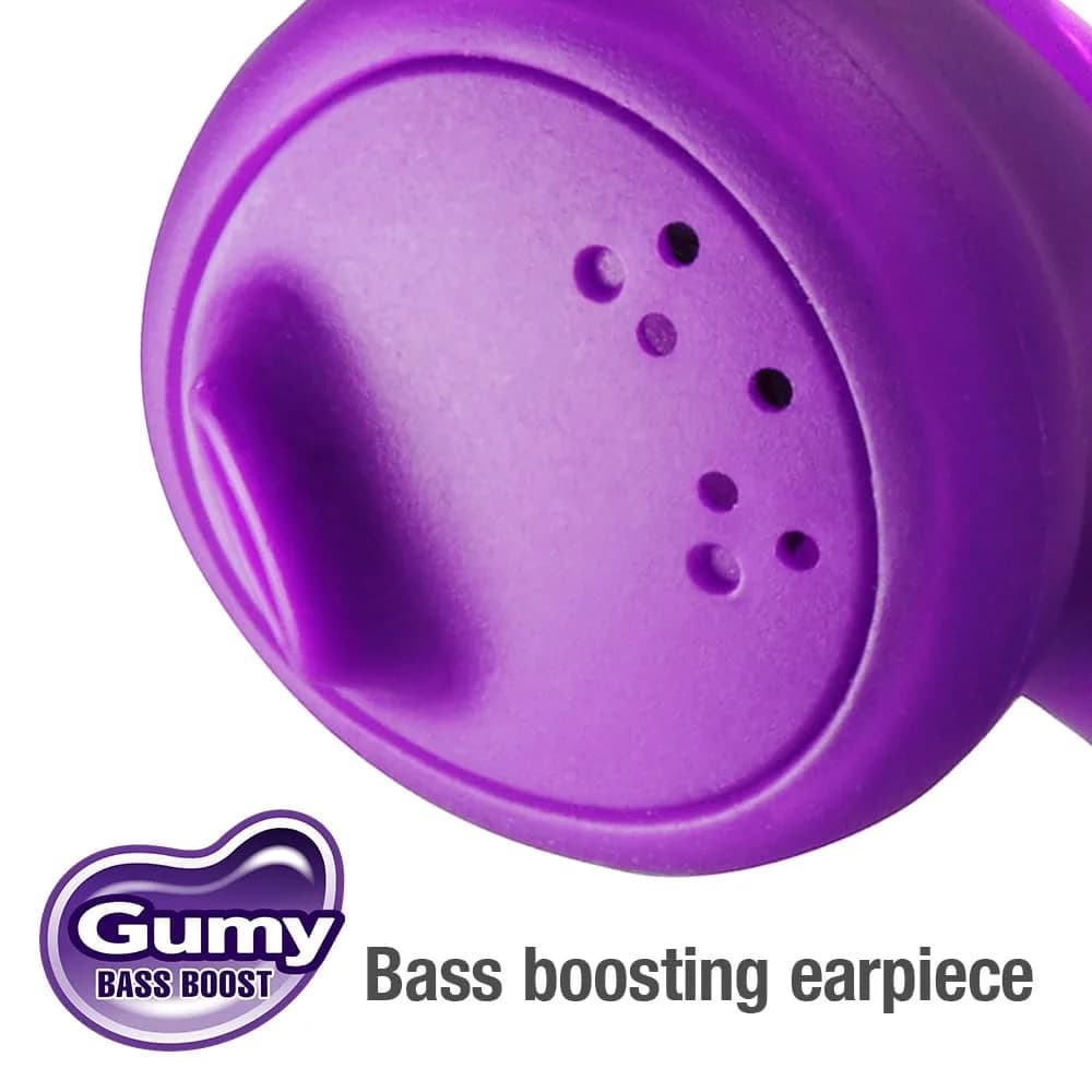 JVC Gumy Earbud Headphones Violet | Powerful Sound with 13.5mm Neodymium Drivers - view 5