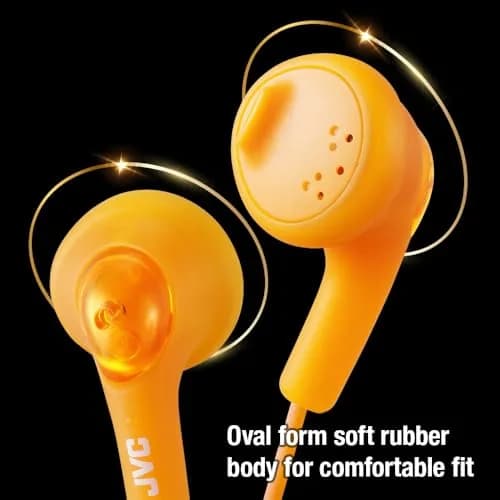 JVC Gumy Ear Bud Headphones Orange | 13.5mm Dynamic Driver, 108dB Sensitivity thumbnail 3