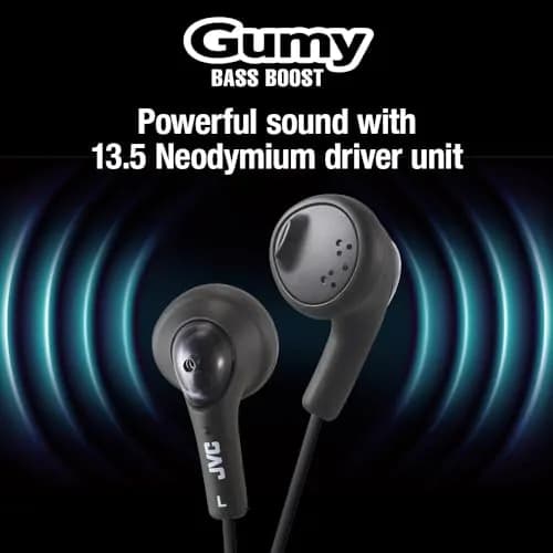 JVC Gumy HAF160B Wired Earbud Headphones 1.0m Cord | Bass Boosted Sound thumbnail 4