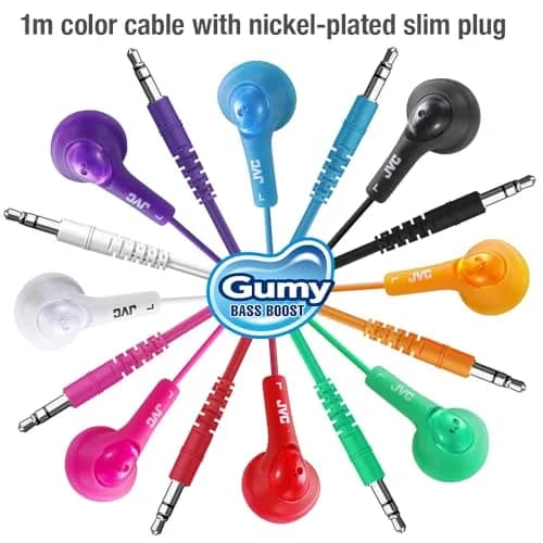 JVC Gumy HAF160B Wired Earbud Headphones 1.0m Cord | Bass Boosted Sound thumbnail 6