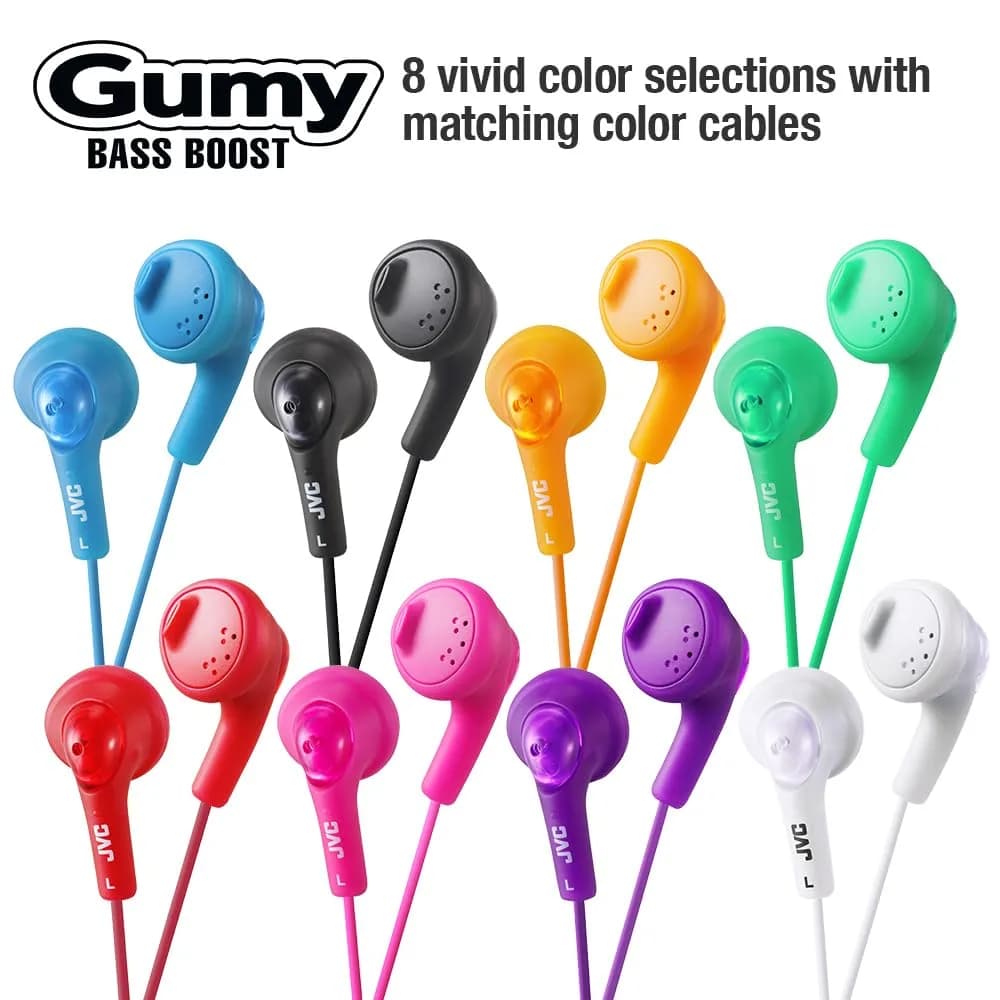 JVC Gumy HAF160B Wired Earbud Headphones 1.0m Cord | Bass Boosted Sound - view 2