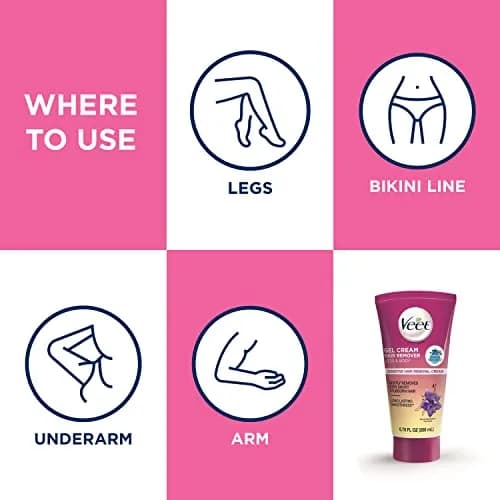 Veet Hair Removal Cream for Women, Depilatory for Legs & Body, 6.78 Fl Oz | Sensitive Skin Formula with Aloe Vera & Vitamin E thumbnail 5