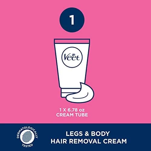Veet Hair Removal Cream for Women, Depilatory for Legs & Body, 6.78 Fl Oz | Sensitive Skin Formula with Aloe Vera & Vitamin E thumbnail 2