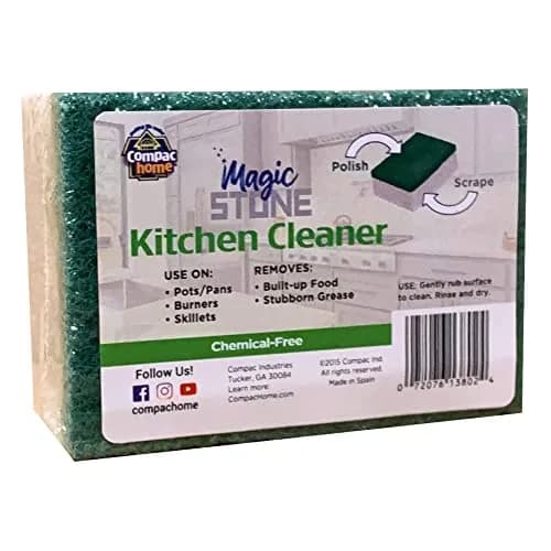 Compac Home Magic-Stone Kitchen Cleaner Scrub 1 Count (Pack of 1) | Recycled Glass Scouring Brick for Stubborn Grime thumbnail 1