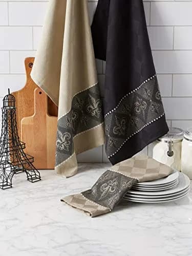 DII Cotton French Jacquard Dish Towels Set of 3 | Elegant Kitchen Decor & Absorbent (70-120 chars) thumbnail 4