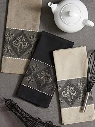 DII Cotton French Jacquard Dish Towels Set of 3 | Elegant Kitchen Decor & Absorbent (70-120 chars) thumbnail 5