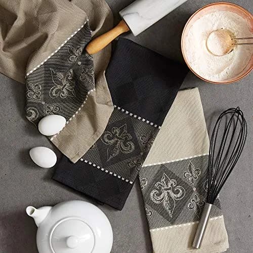 DII Cotton French Jacquard Dish Towels Set of 3 | Elegant Kitchen Decor & Absorbent (70-120 chars) thumbnail 3