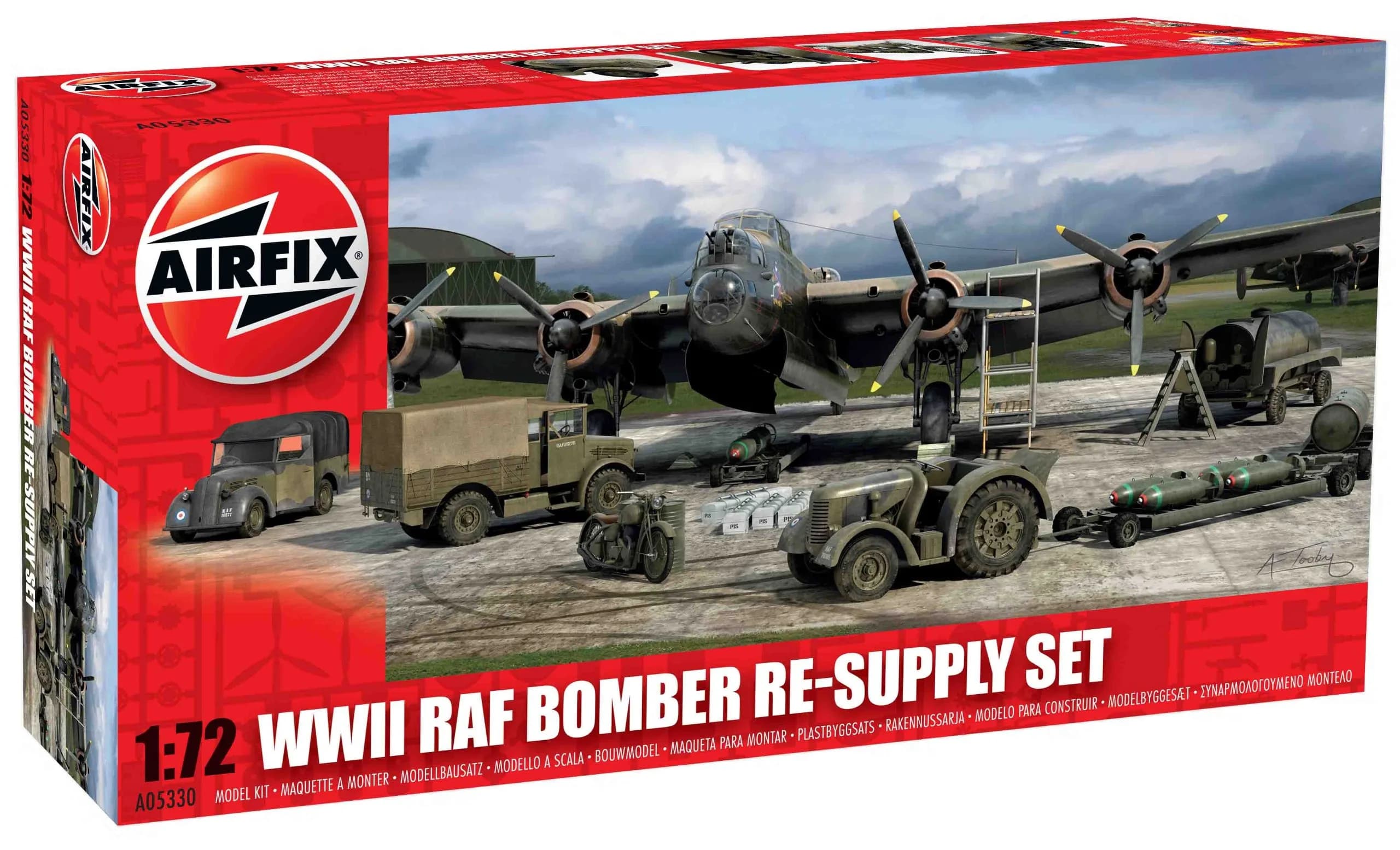 Airfix WWII RAF Bomber Re-Supply Set 1:72 Scale | Authentic Military Diorama Kit