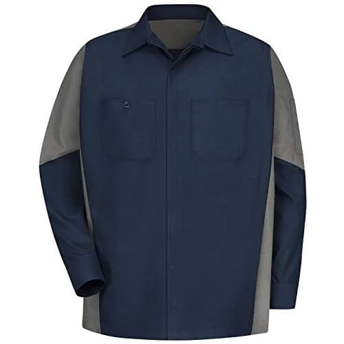 Red Kap Long Sleeve Two-Tone Crew Shirt Navy/Grey Large | Durable Workwear with Comfort (120 chars) thumbnail 2