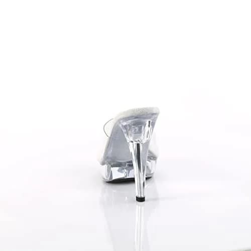 Fabulicious Women's Cocktail-501 Platform Slide Clear/Clear | 5" Heel & 1" Platform for Special Occasions thumbnail 7