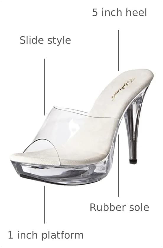 Fabulicious Women's Cocktail-501 Platform Slide Clear/Clear | 5" Heel & 1" Platform for Special Occasions thumbnail 3