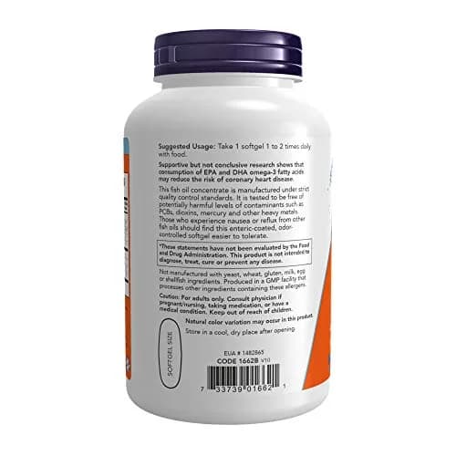 NOW Foods Ultra Omega-3 500 EPA/250 DHA 180 Softgels | Supports Brain & Heart thumbnail 2