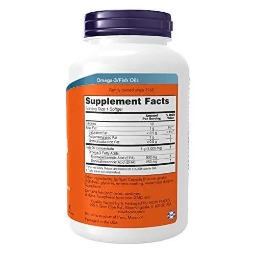 NOW Foods Ultra Omega-3 500 EPA/250 DHA 180 Softgels | Supports Brain & Heart thumbnail 3